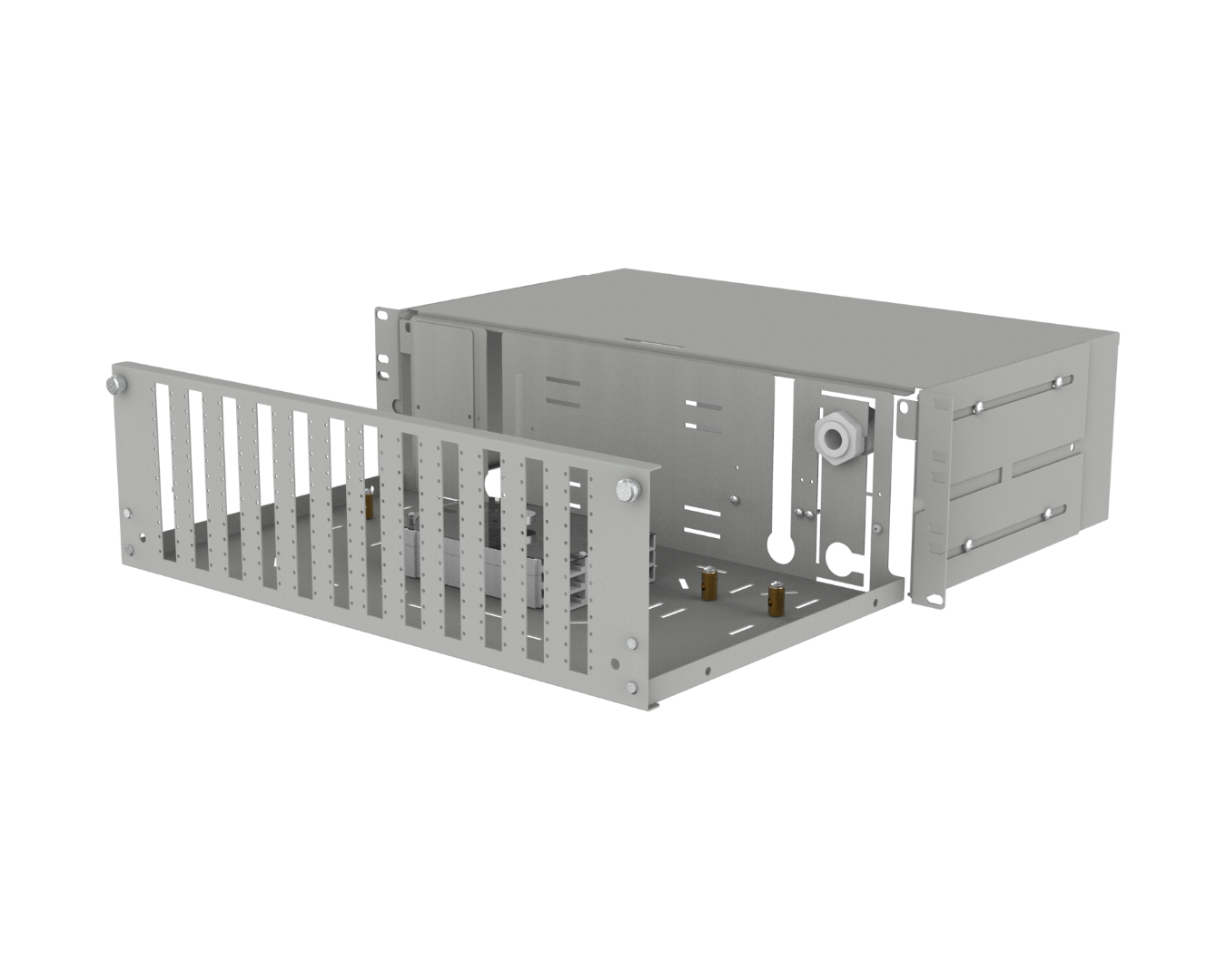 Fiber optic patch panels - pull-out: PSW-E-19"-250-3U-144-SCS-0K3-S-R7035